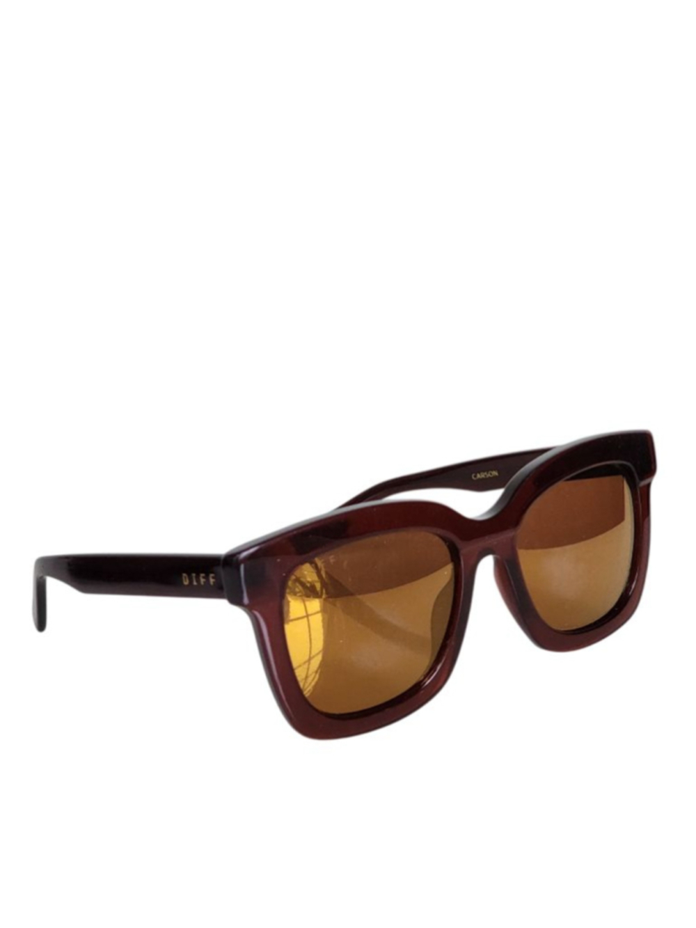 DIFF Carson Brown Gold Mirrored Sunglasses NEW - Picture 2 of 9